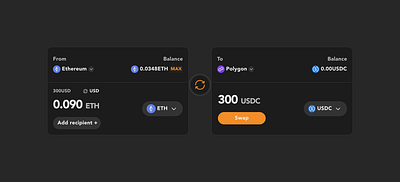 Quick Chain abstracted crypto swap modal crypto design figma product design ui uiux web3