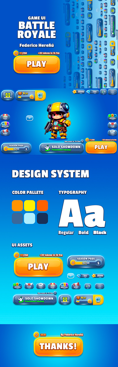 Battle Royale - Game UI battle royale game design game ui mobile game mobile game ui ui ux ui