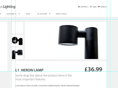 Garden Lighting Website ecommerce lighting mockup psd website