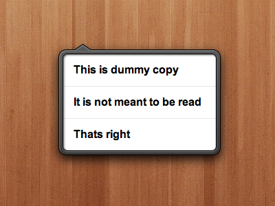 CSS3 popover css3 list morgan popover wood