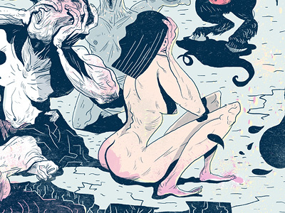 Sexy Hell colour concept graphic illustration people