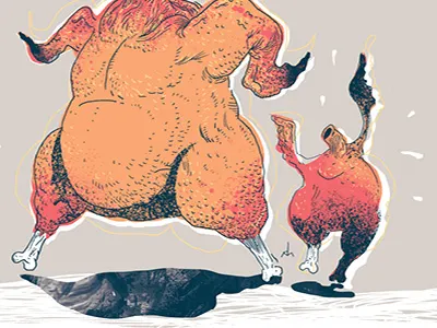 Thanksgiving animal colour concept graphic illustration