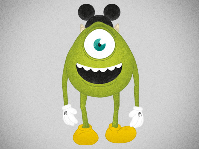 Mike Wazowski on Vacation 2 disney illustration illustrator mike wazowski monsters inc photoshop vacation