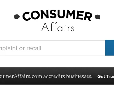 Consumer Affairs black white calluna comment bubble joesfine slab proxima nova typography