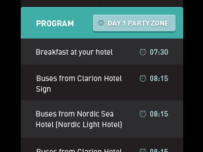 Mobile event schedule layout mobile program schedule