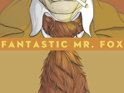 Fmfr6drib bean fantastic mr. fox fox orange tail tie wes anderson