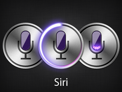 Siri ai bushed icon iphone4s metal purple round siri talk