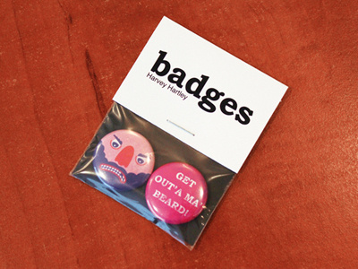 Beard Badges badge badges beard block print blockprint design illustration ink packaging packaging design print texture