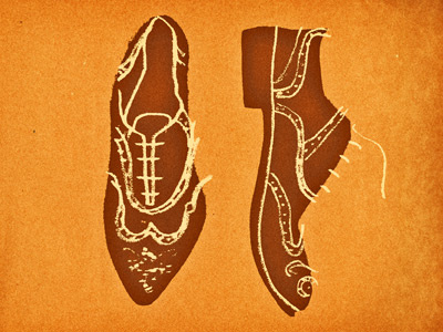 wings drawn illustration orange shoes texture