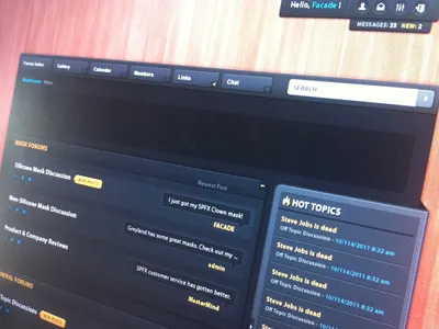 Forum WIP - Progress clean dark design forum ui