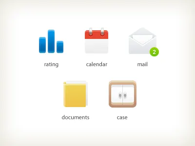 Icons calendar case documents icon icons mail rating