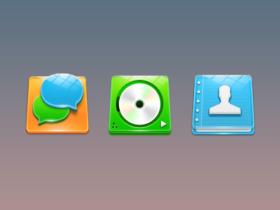 icons color contact glass message music