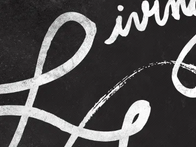 Living the Dream black and white grunge illustration typography