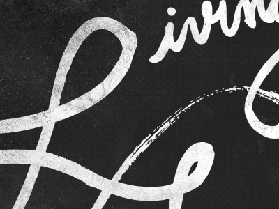 Living the Dream black and white grunge illustration typography