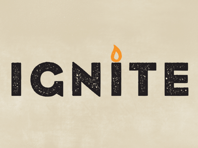 Ignite - Masthead (unused) coaches loupe ignite matt thompson stamp texture type