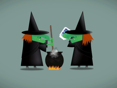 Witches animated gif cartoon halloween illustration witch