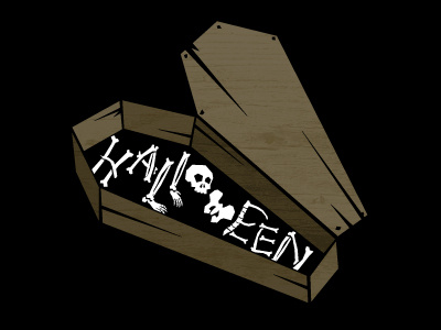 Halloween bones coffin letters scary