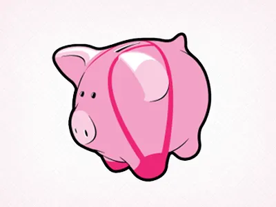 Breast Cancer Fund animal boob bra cancer illustration logo pig piggy bank pink