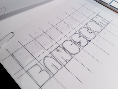 Eighties Bangs (Backstage) eighties fat face identity lettering monospaced pac man pencil sketches sketches type typography
