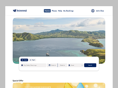 Arrowai - Online flight ticket booking and hotel booking website booking hotel flight online travel agent travel website ui ui design uiux web design