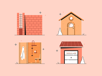 Building Material Spot Illustrations design digital artwork graphic design illustration vector