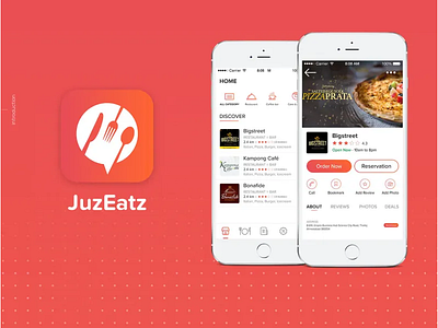 JuzEatz | Mobile App Designing branding illustration typography ui vector