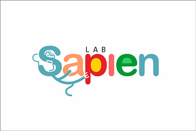 sapien lab logo design minimalist pop typography vector