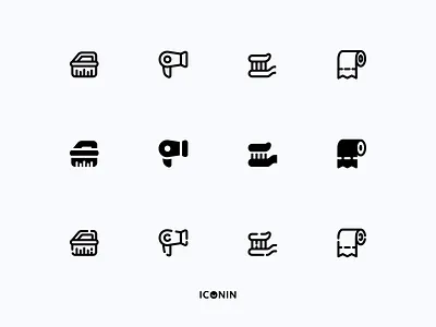 Iconin : Toiletris Icon Set app icons flat icons icon icon pack iconography illustration line icons