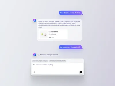 AI Chatbot 💬 ai bot brand branding chat chatbot clean control design digital gradient identity illustration latest minimal new product tool ui ux