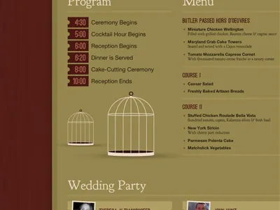 Wedding Site champagne fern wedding