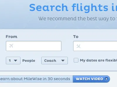 Flight Options button checkbox dropdown field form input pluto