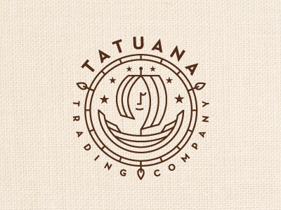 Tatuana Trading Company boat chocolate fair farmer guatemala hispanic identity latino logo logotype organic ship spices tatuana tea trade witch