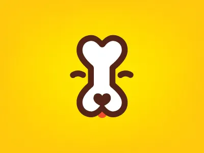 Dog bone logo animal bone branding character cookies dog face friendly icon logo logotype mark simply