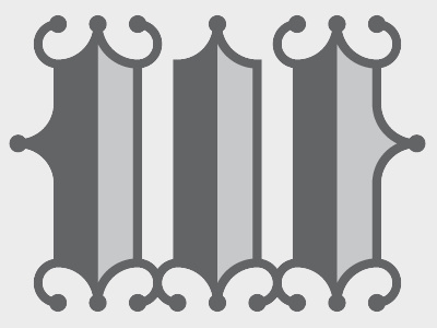 Medieval W drop cap lettering vector w