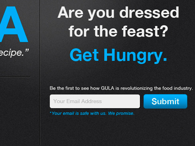 Gula - Coming Soon Page blue coming soon dark background email form form landing page typography web design