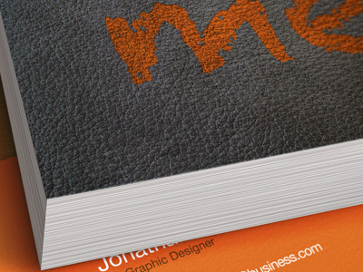 Leather Business Card business card freebie leather orange