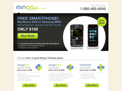 Mingo Landing Page e commerce icons landing page ui