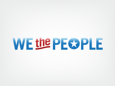 We the People america gradient identity logo logotype patriotic star type