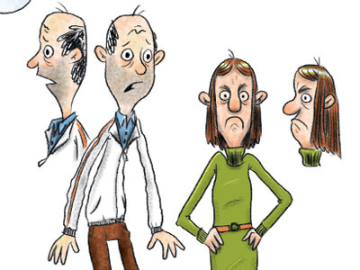 Tentacle: Mom & Dad belt dad ears five oclock shadow grouchy mom sad sack sweater track suit