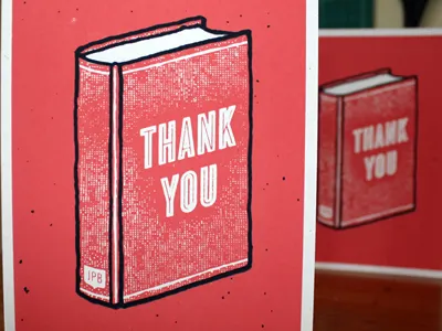 Thank You card bookscheckemout graduation john boilard jp boneyard screen print thank you card