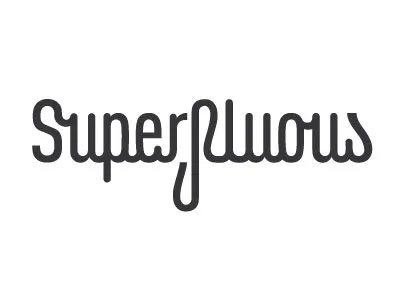Superfluous brand clean din logo modified font script wordmark