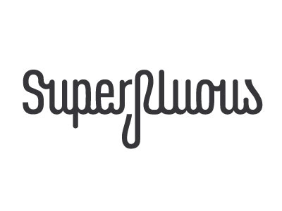 Superfluous brand clean din logo modified font script wordmark