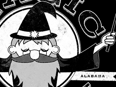 Magic City Post Wizard birmingham hero design studio illustration magic city post one color wizard