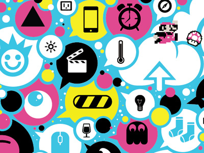 Things to come... bubbles circles cmyk icons symbols