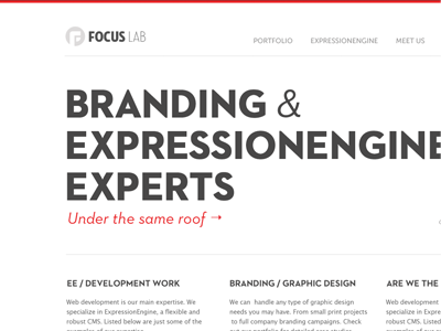 Home Revised branding home page minimal web design