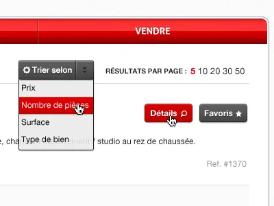 Sorting list button dropdown ui