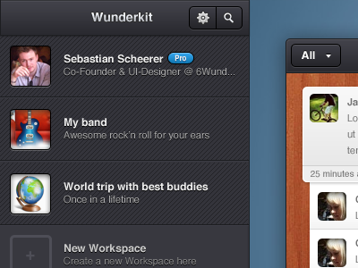 Wunderkit workspaces 6wunderkinder pro projects ui workspace wunderkit