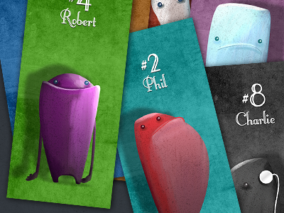 Lefft 'Business' Cards business cards character collect illustration monsters texture