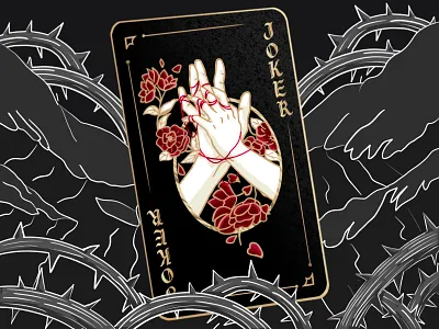 Joker Card 🃏 carddesign dark digitalart drawing elegant gold graphic design graphicdesign joker minimalist poker procreate sketch