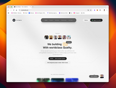 Ace New website design agency agency page interaction interaction design landing landing design landing page motion portfolio portfolio website price project project website ui website
